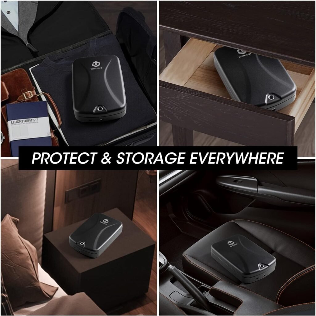 Gun Safe Portable Pistol Handgun Safes for Postols Travel Gun Case with Lithium Battery