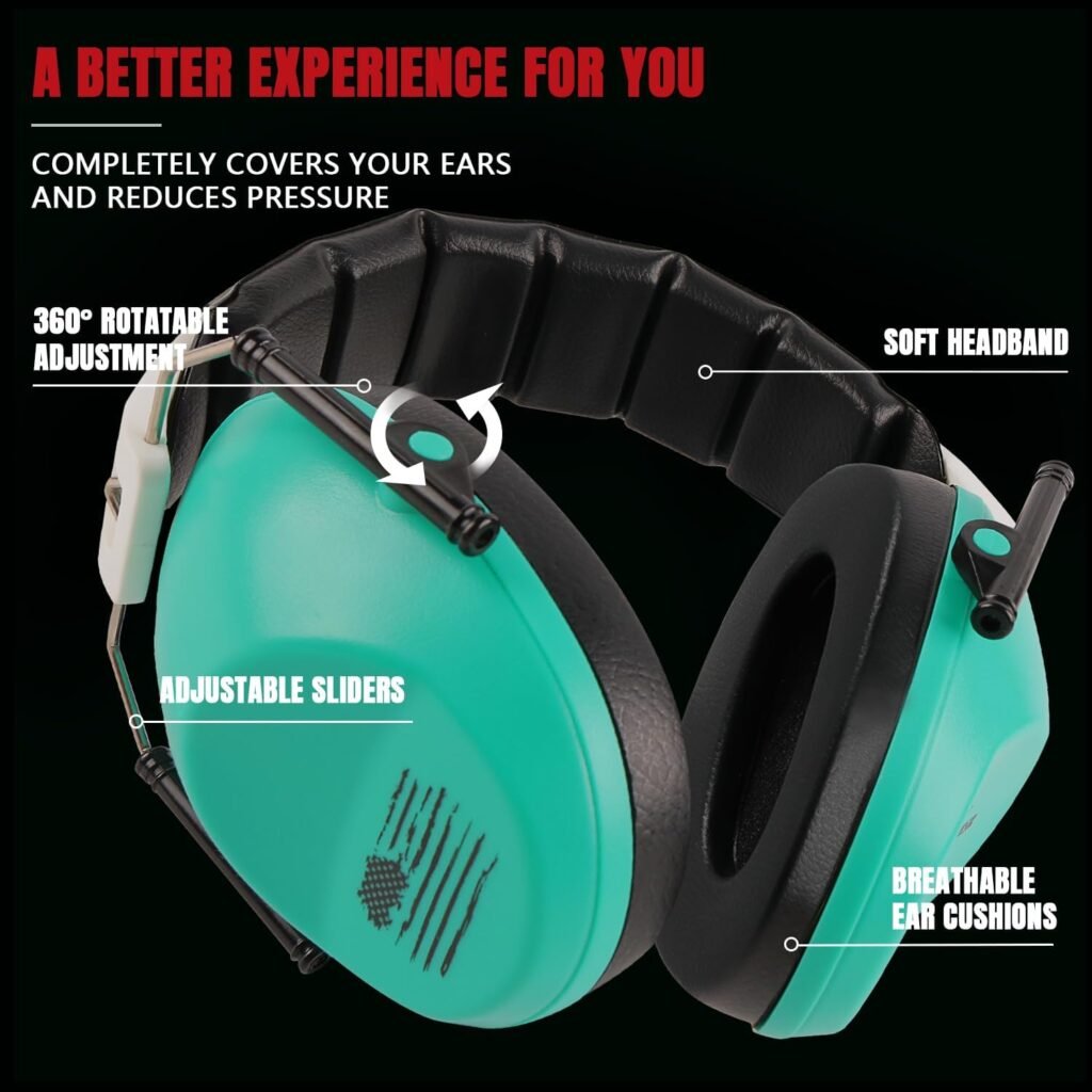 Shooting Ear Protection Earmuffs with Low Profile NRR 23 dB Noise Reduction Headphones for Gun Range and Hunting