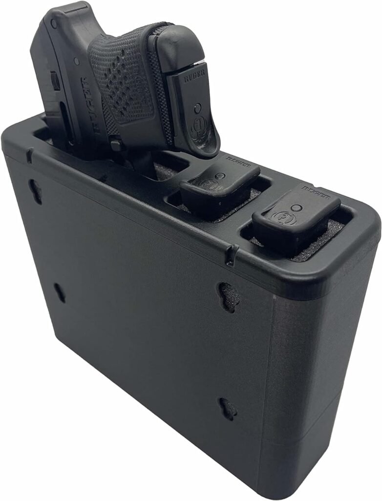 TacBox FS (Large) for Pistols - Full Size to Subcompact Handgun Fast Access Mountable Holster Box for Vehicles, Home/Office  More