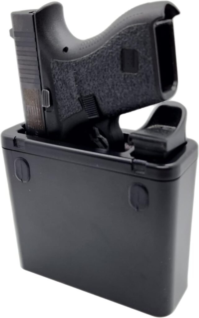 TacBox Mini SC for Pistols - Subcompact Handgun Fast Access Mountable Holster Box for Vehicles, Home/Office  More