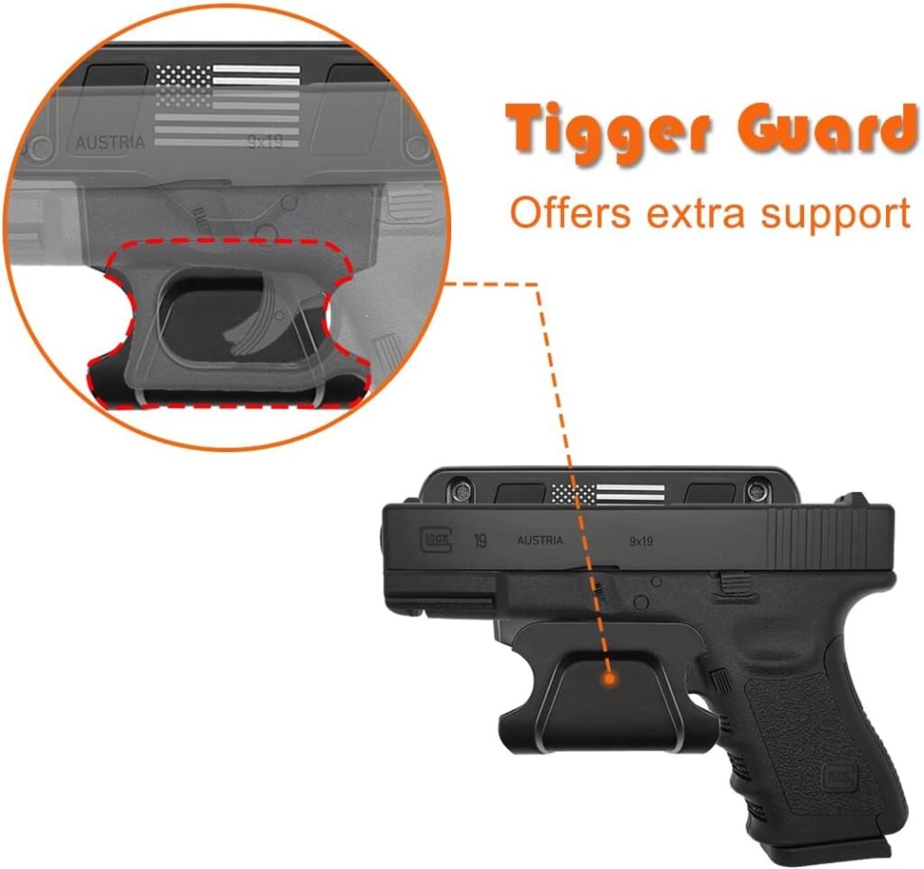 Gun Magnet, 2P Magnetic Car Holster with Trigger Guard Protection, Concealed Gun Magnet Mount for Vehicle, Truck, Safes, Walls, Heavy Duty Car Gun Holster for Pistol, Revolver, Rifle, Handgun, Shotgun