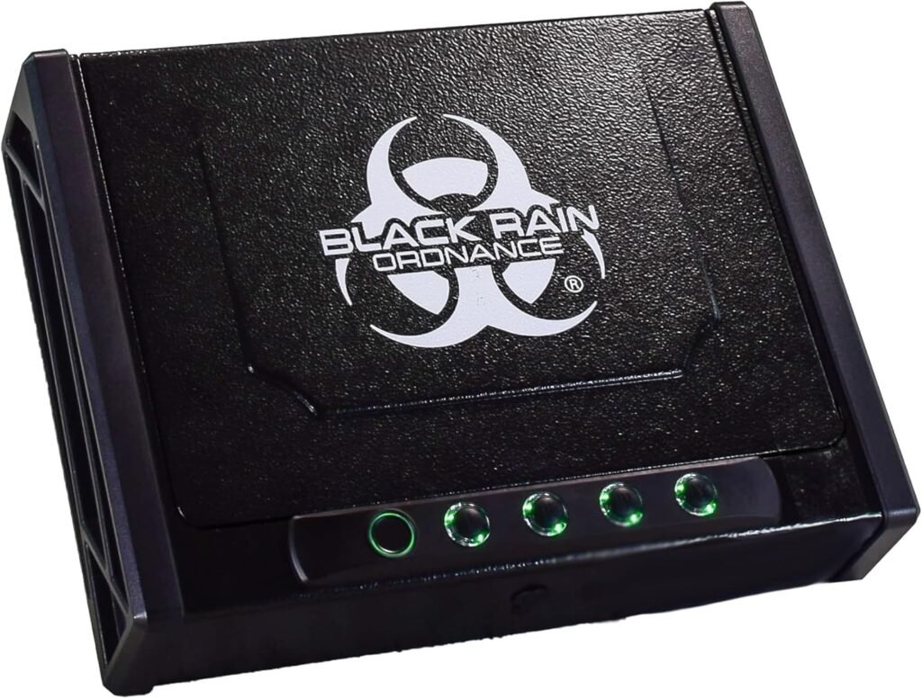 Gun Safe for Handguns, w/Biometric Fingerprint or Keypad Lock, Hardened Steel Lock Box for Home, Bedside,  Vehicle