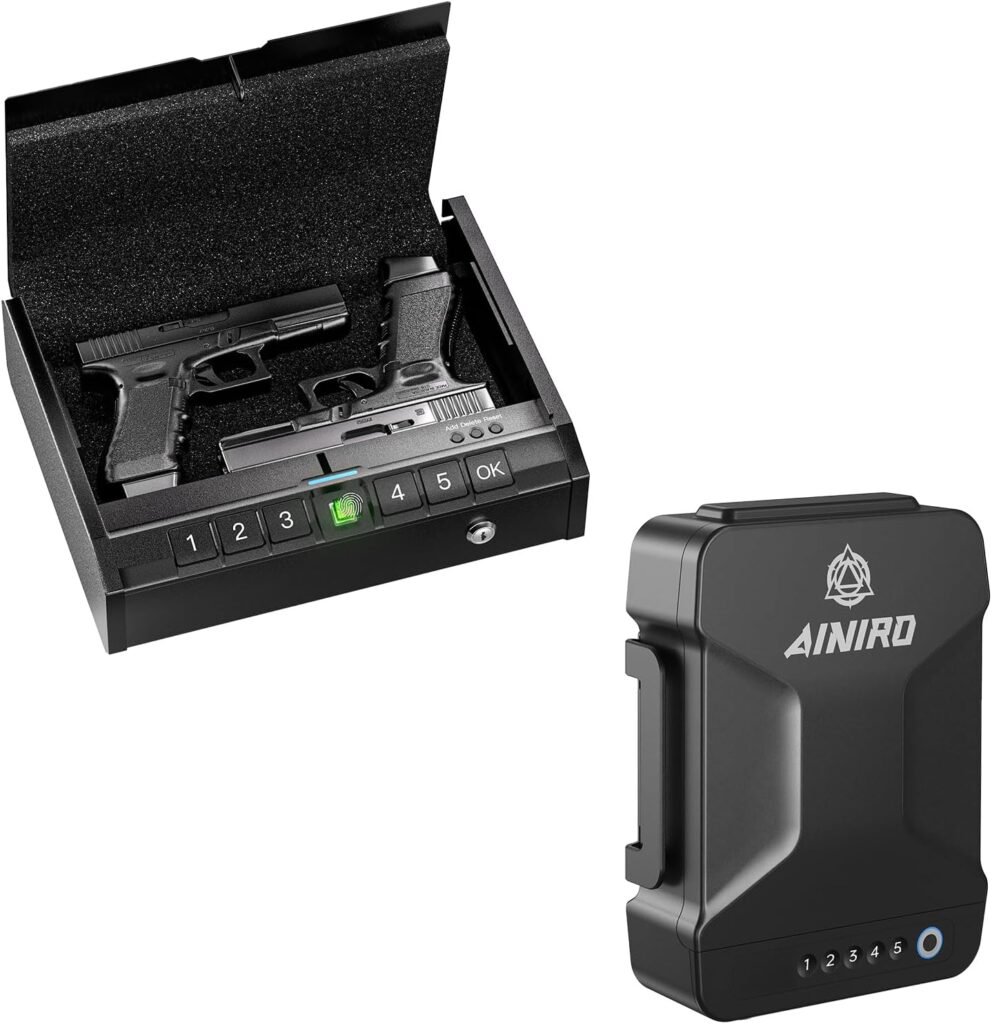 Gun Safe for Pistols Bundle with Portable Gun Safes for Pistols