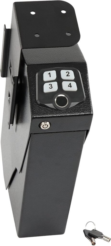 Passcode Protected Quick Access Bedside Gun Safe for Pistols - Biometric Gun Safe for Handgun - Hidden Gun Storage Single Firearm Safe