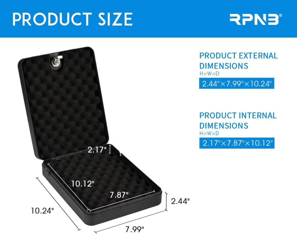 RPNB Gun Safe, Security Safe Lock Box, Portable Safe, Handgun Safe, Key Lock Box.